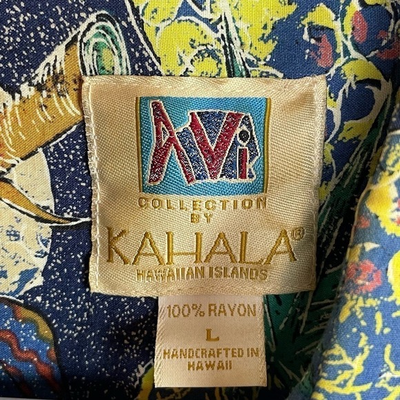 AVI Collection Kahala L Hawaiian Button Up Tropical Shirt Pineapple Watermelon - Picture 3 of 7